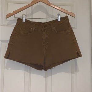 Brown denim shorts